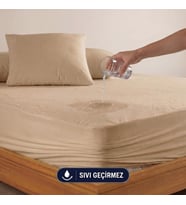 Kahverengi Sıvı Geçirmez Alez - Tek-Çift Kişilik Alez - Mikrofiber Kumaş - Fitted(Yatağı Saran) Alez - Yatak Koruyucu Alez-Çarşaf (90x190)
