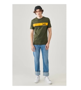 Lee Bisiklet Yaka Erkek T-shirt (Haki)