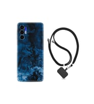 Pova 3 Kılıf Ipli Boyun Askılı Desenli Silikon Blue Zigzag 1687