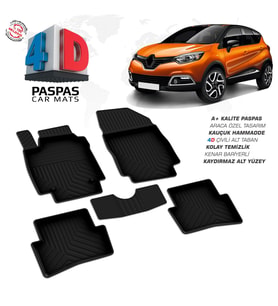 Renault Captur 4D Araca Özel Havuzlu Kauçuk Paspas 2013-2020 (Karışık)