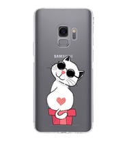 Samsung Galaxy S9 Uyumlu Kamera Korumalı Kapak Coolcat Tasarımlı  Şeffaf  Kılıf