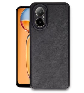 Newface Realme 12 Lite Kılıf Aras Deri Kapak - Siyah