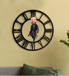 Kişiye Özel Savaşçı Karikatür 3D Ahşap Mdf Duvar Saati 111