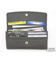 Hakiki Deri Cüzdan  İsme Özel Cüzdan  19x10x2cm  TM 974-4 (Siyah-Gri)