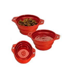 Ferplast Pa 1087 Katlanılır Köpek Mama ve Su Kabı Kırmızı