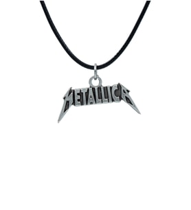 Metallica Deri ip Kolye - Gümüş Kaplama - Kadın Erkek Kolye - No:1017