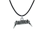 Metallica Deri ip Kolye - Gümüş Kaplama - Kadın Erkek Kolye - No:1017