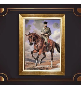 Özel Seri Paspartulu Çerçeveli Atatürk Tablo l746 (Gold)