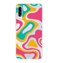 Samsung Galaxy A30s  Kapak Renkli Desen Tasarımlı Şeffaf Silikon Kılıf