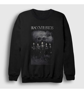 Presmono Unisex Siyah Skull Black Veil Brides Sweatshirt 19069tt