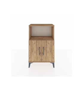 Arges Komodin 2 Raflı 2 Kapaklı 60x30x96 Çam-Çam