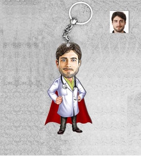 Kişiye Özel Acil Doktoru Erkek Ahşap Anahtarlık-3
