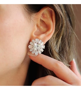 Okyanusun Kalbi Sky Diamond Gümüş Küpe