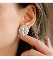 Okyanusun Kalbi Sky Diamond Gümüş Küpe