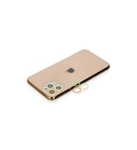 İphone 11 Renkli Kamera Lens Koruma Cam - Sarı-Tcu