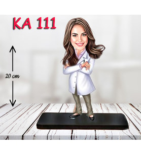 Kişiye Özel Ahşap Biblo - Sağlıkçı Kadın Karikatür Biblo - Doktor Biblo 3