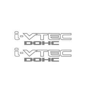 26 X 7 Cm I-Vtec Dohc Araba Sticker Gri Renk