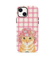 iPhone 15 Vorian Çift Katmanlı MagSafe Kılıf Pink Picnic Cat