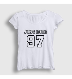 Presmono Kadın Beyaz 97 K Pop Jungkook Bts T-Shirt 272597tt (Beyaz)