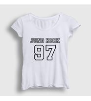 Presmono Kadın Beyaz 97 K Pop Jungkook Bts T-Shirt 272597tt (Beyaz)
