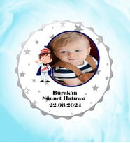Kişiye Özel Sünnet Hatırası Resimli İsimli Yıldızlar Kapak Magnet Açacak