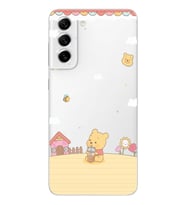 Samsung Galaxy S21 FE Uyumlu Winnie The Pooh Tasarımlı Şeffaf Telefon Kılıfı