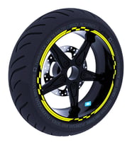 Moto GP Yarış Bayraklı Floresan Sarı Jant Şeridi Sticker Çınar Extreme
