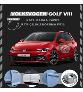 Volksvogen Golf 8 Oto Araç Kapı Koruma Fitili 5metre Parlak Gri Renk