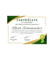 White Green And Yellow Modern Award Certificate