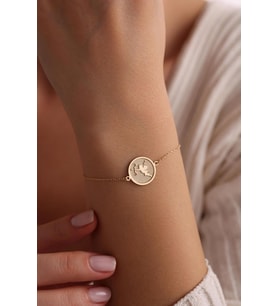 Kişiye Özel Eros Figürlü Minimal Bileklik 925K Gümüş (Gold)