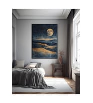 Kanvas Tablo Dağların Üzerinde Ay Gösterişi Dekoratif Kanvas Tablo 50 X 70