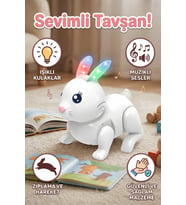 Işıklı Müzikli Zıplayan Tavşan Oyuncak - Pilli Hareketli Sesli Çocuk Bebek Oyuncağı