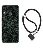 Tecno Spark 8T Kılıf Silikon Boyun Askılı İpli Desenli Silikon Sarmaşıklar 1675