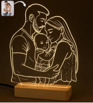 BK Gift Kişiye Özel Line Art Tasarımlı Dekoratif Led Lamba, Gece Lambası, Sevgiliye Hediye, Işıklı Pleksi Biblo, Eşe Hediye