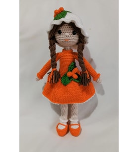 Turuncu Kikona Çiçeği Bebek Amigurumi Organik Oyuncak