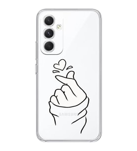 Samsung Galaxy A25 Uyumlu Kalp Desenli Şeffaf Telefon Kılıfı