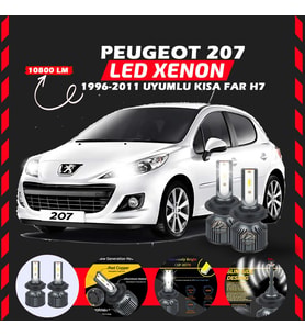 Peugeot 207 1996-2011 Kısa Far Uyumlu Şimşek Etkili Led Xenon Premium Series H7