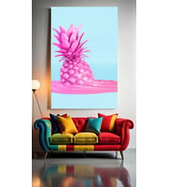 ANANAS V1 Ev Duvar Salon Güzellik Salonu Ofis Dükkan Dekarasyon Kanvas Tablo (Çok Renkli)