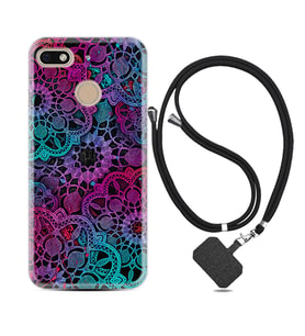 General Mobile GM8 Go GM9 GM20 Pro Plus Kılıf Boyun Askılı Silikon Colurful Mandala 1667