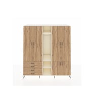 Kronos Dolap 14 Raflı 4 Çekmeceli Tek Askılı 220x59x243 Aytaşı-Çam/Çam