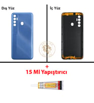 Tecno Yapıştırıcı Spark 7 Pro Alp Mavisi Yapıştırıcı B-7000 Yapıştırıcı Arka Kapak Arka Cam Batarya Kapağı Lazer Kesim Kapak Pil Kapağı Back Cover