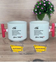 Ablaya Hediye Kupa Bardak T Kırmızı Kulplu Ablaya Doğum Günü Hediyesi