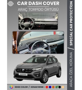 DACIA SANDERO EKRANSIZ BJI KASA (2021-2024) Torpido Örtüsü Ön Göğüs Koruma Araca Özel Tam Uyum