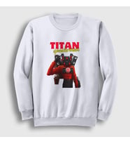 Presmono Unisex Beyaz Titan Speakerman Skibidi Toilet Sweatshirt 482671tt (Beyaz)