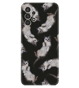 Samsung Galaxy M14 Kılıf Silikon Desen Özel Seri Sevimli Kedicikler 1785