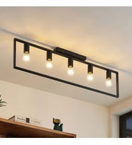 Rsylight Retro Metal Tavan Plofyoner 5 Li Rustik Dekoratif Vintaje Avize 100 cm