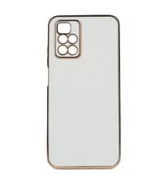 Xiaomi Redmi 10 2022 Kılıf Zore Bark Kenarları Altın Renk Kılıf (Beyaz)