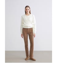 LCWAIKIKI Classic Kahverengi Dar Fit Kadife Kadın Pantolon