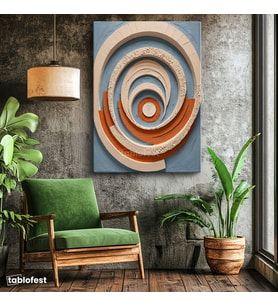 Dikey Kanvas Tablo Geometrik Spiral Halka Soyut Tablo Ev Ofis Duvar Dekoru