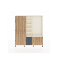 Arges Dolap 13 Raflı 3 Çekmeceli 4 Kapaklı 220x30x243 Aytaşı-Çam/Antrasit